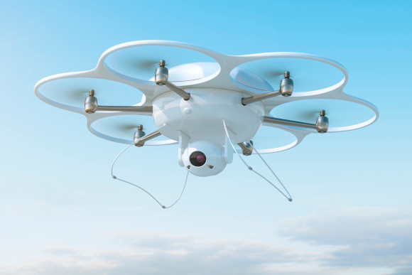 Aerial Drone with Camera on Inspection